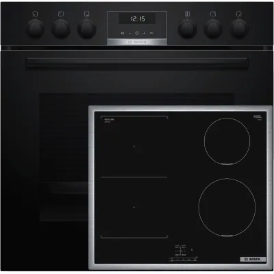 Bosch Einbau-Herd-Set HND616LS63 | Induktion | 60 cm | 71 l | 3D Heißluft | AutoPilot | Schwarz/Edelstahl