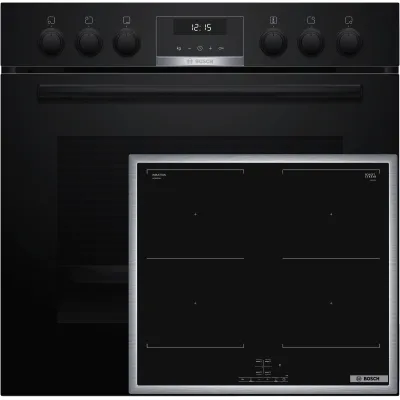 Bosch Einbau-Herd-Set HND617LS62 | Induktion | 60 cm | 71 l | AutoPilot 10 | 3D-Heißluft | A+ | Schwarz/Edelstahl
