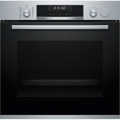 Bosch Einbau-Backofen HRG5180S0 | Serie 6 | Dampfstoß | 3D-Heißluft | Autopilot | 71l | Edelstahl-Schwarz