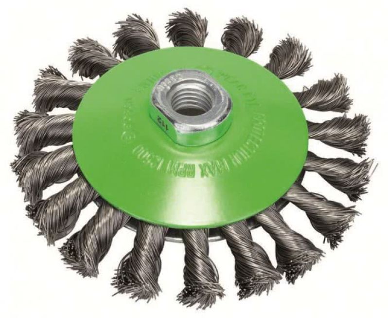 Bosch Kegelbürste gezopfter Draht 115 mm M14 2608622109"rostfrei&quot