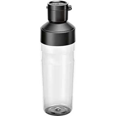 Bosch To Go Trinkflasche 0,6L | Tritan, BPA-frei, bruchsicher, spülmaschinengeeignet, transparent/schwarz