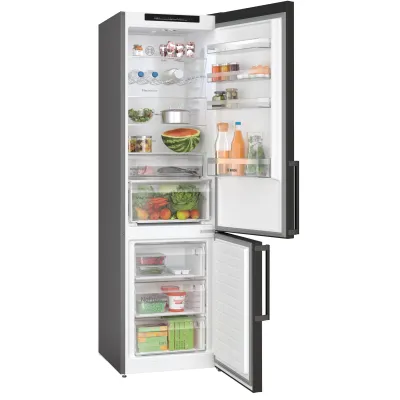 Bosch Kühl-Gefrierkombination KGN39VXBT | NoFrost | VitaFresh XXL | 363L | 203x60cm | Edelstahl Schwarz | B