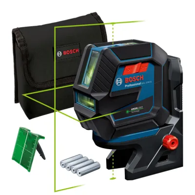 Bosch Professional Kreuzlinienlaser GCL 2-50 G | grüner Laser | 15 m | IP64 | inkl. RM 10 Halterung | Tasche