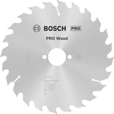 Bosch Kreissägeblatt 2608640615 | Optiline Wood | 190x30 mm | 24 Zähne | für Handkreissäge | 2,6 mm Schnittbreite