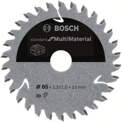 Bosch Kreissägeblatt 2608837752 | PRO Multi Material | 85 x 1,5 x 15 mm | 30 Zähne | für Holz, Kunststoff, Alu | Silber