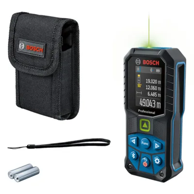 Bosch Professional Laser-Entfernungsmesser GLM 50-27 CG | 50 m | grüner Laser | Bluetooth | IP65 | robust | Blau
