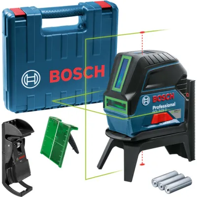 Bosch GCL 2-15 G Kreuzlinienlaser | grüner Laser | 15 m Reichweite | IP54 | inkl. RM 1 Halterung & Koffer