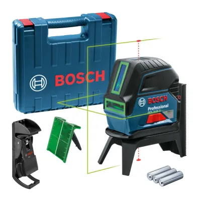 Bosch GCL 2-15 G Kreuzlinienlaser | grüner Laser | 15 m Reichweite | IP54 | inkl. RM 1 Halterung & Koffer