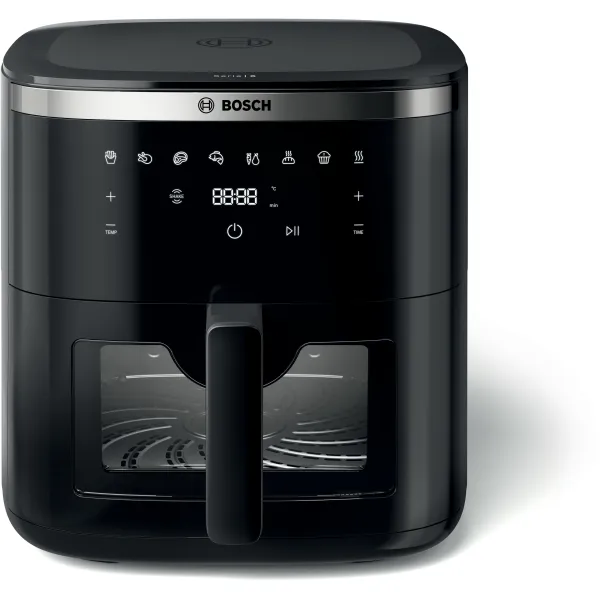 Bosch Heißluftfritteuse MAFS2671B | Air Fryer 7,2 l XXL | 1800W | Touch-Steuerung | 7 Programme | Sichtfenster | Schwarz