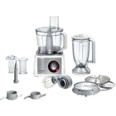 Bosch Küchenmaschine MC812S814 MultiTalent 8 | 1.250 W Foodprocessor | 3,9 l Schüssel | Mixer 1,5 l | Edelstahl Weiß