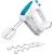 Bild: Bosch Handmixer MFQ2210D | 375 Watt | 4 Stufen & Turbo | Edelstahl-Rührbesen & Knethaken | Weiß/Dynamic Blue