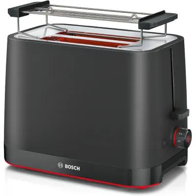 Bosch Toaster 2-Scheiben TAT3M123 | 950 Watt | Brötchenaufsatz | Auftaufunktion | Krümelschublade | schwarz