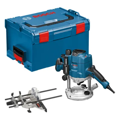 Bosch Professional Oberfräse GOF 1250 CE 0601626001 | 1.250 W | 60 mm Hub | L-Boxx | Staubabsaugung | Blau