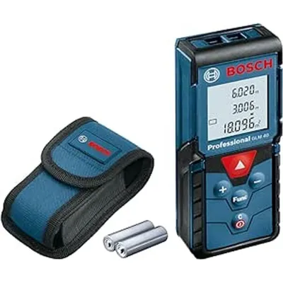 Bosch GLM 40 Laser-Entfernungsmesser 40 m | Flächen- & Volumenberechnung | IP54 | Professional | Blau