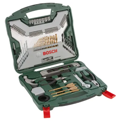 Bosch Werkzeugkoffer 2607019331 | X-Line Titanium Set 103-tlg. | Bohrer & Bits für Holz, Stein, Metall | Koffer