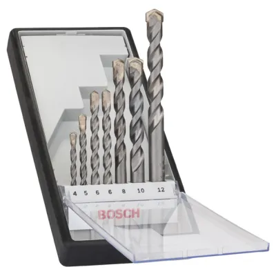 Bosch Betonbohrer-Set 2607010545 | CYL-3 Robust Line | 7-tlg. | 4–12 mm | Hartmetall | Kunststoffbox | silbergrau