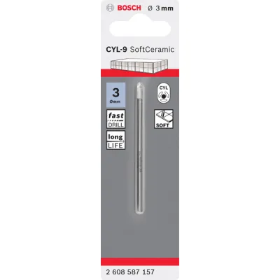 Bosch Fliesenbohrer CYL-9 Ceramic 2608587157 | 3 mm x 70 mm | Sechskantaufnahme | Trockenbohren | für Keramik
