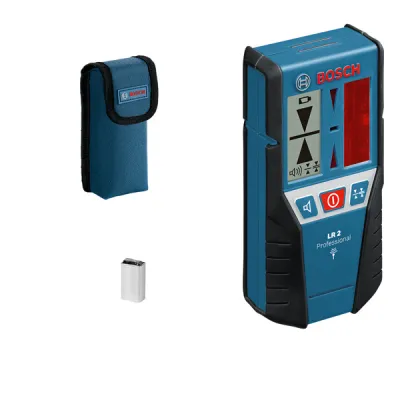 Bosch Professional Laser-Empfänger LR 2 | bis 50 m Reichweite | für Linien- & Kreuzlinienlaser | Schwarz/Blau