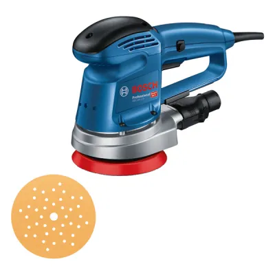 Bosch Professional Exzenterschleifer GEX 34-125 | 340 W | 125 mm Schleifteller | Drehzahlvorwahl | Staubabsaugung