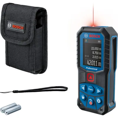 Bosch Professional Laser-Entfernungsmesser GLM 50-22 | 0601072S00 | 50 m | IP65 | ±1,5 mm/m | Klasse 2 | robust | blau