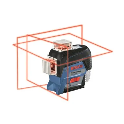 Bosch Professional Linienlaser GLL 3-80 C | 3x360° Kreuzlinienlaser | Bluetooth | 12V Akku | L-BOXX | rot