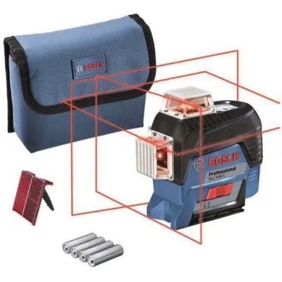 Bosch GLL 3-80 C Professional Kreuzlinienlaser | 3x360° Linien | Bluetooth | 30m Reichweite | IP54 | Rot