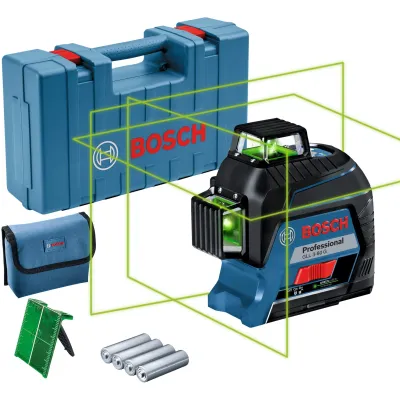 Bosch Professional Linienlaser GLL 3-80 G | 3x 360° | grüner Laser | 30m Reichweite | selbstnivellierend | Koffer