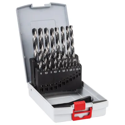 Bosch Spiralbohrer-Set 2608577351 | HSS PointTeQ | 19-tlg. | Ø 1-10 mm | Metallbohrer | DIN 338 | ProBox | Chrom