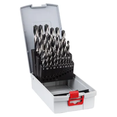Bosch Metallbohrer-Set 2608577352 | HSS Spiralbohrer PointTeQ 25-tlg. | Ø 1–13 mm | 135° Spitze | für Metall | Grau