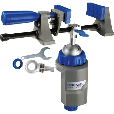 Dremel Multi-Schraubstock 2500 3-in-1 | 26152500JA | Universal-Werkzeughalter & Zwinge | 360° drehbar | grau/blau