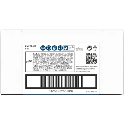 Bosch Tauchsägeblatt PRO PAIZ 32 APB 2608669130 | StarlockPlus | 32x60 mm | Bi-Metall | Holz, Kunststoff, weiches Metall