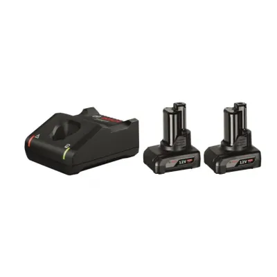 Bosch Professional Akku Starter-Set 12V | 2x 6.0Ah Li-Ion | Schnellladegerät GAL 12V-40 | Kompatibel 12V System