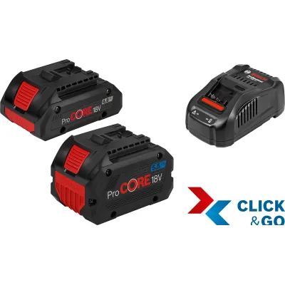Bosch Professional Akku Starter-Set 18V 1600A0214A | ProCORE18V 4,0Ah + 5,5Ah | Schnellladegerät GAL 1880 CV