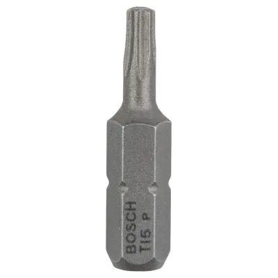 Bosch Schrauberbit Extra-Hart 2607001607 | Torx Bit T15 | 25 mm Länge | 3 Stück | 1/4" Sechskant | Metall | Cranberry