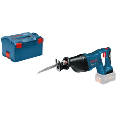 Bosch Akku-Säbelsäge GSA 18V-LI Solo | L-BOXX | 28mm Hub | 2700 Hübe/min | 2 Sägeblätter | Blau