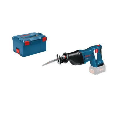 Bosch Akku-Säbelsäge GSA 18V-LI Solo | L-BOXX | 28mm Hub | 2700 Hübe/min | 2 Sägeblätter | Blau