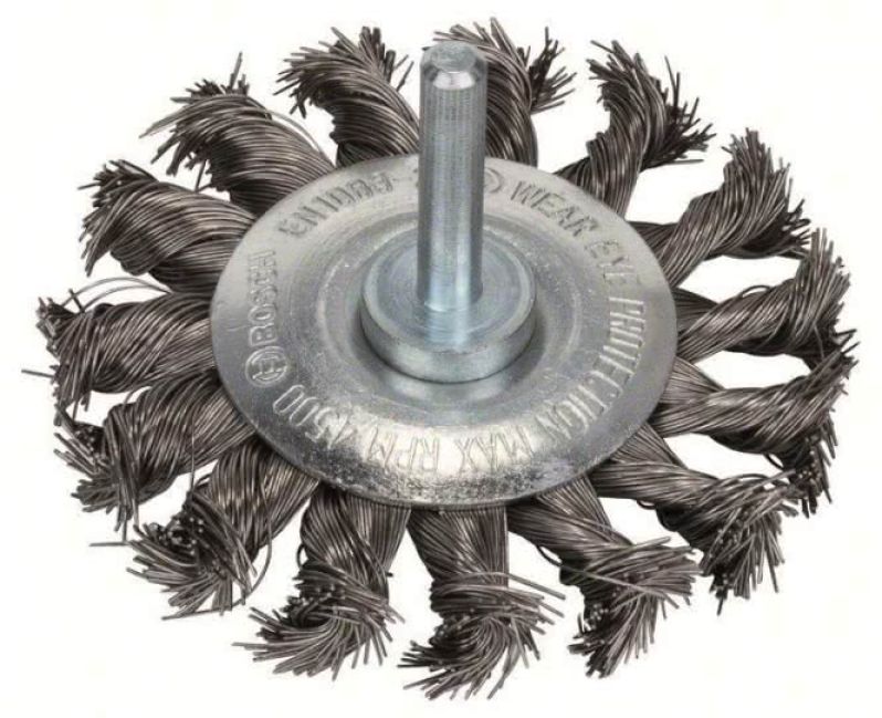 Bosch Scheibenbürste gezopfter Draht 70 mm Schaft 6mm 2608622125"rostfrei&quot