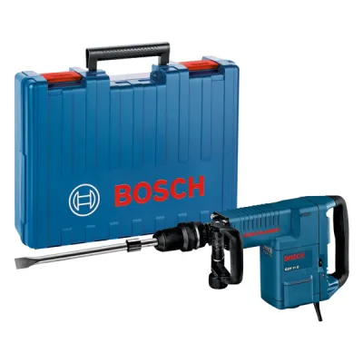Bosch Professional GSH 11 E | Schlaghammer SDS-max | 1500W | 16,8J | 10,1kg | inkl. Koffer & Flachmeißel | Blau