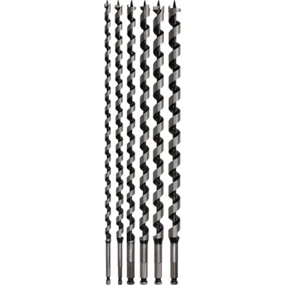 Bosch Schlangenbohrer-Set 2607019323 | Holzbohrer 6-tlg. | Ø 10–20 mm | 450 mm Länge | für Weichholz & Hartholz | Silber