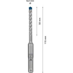 Bosch SDS Hammerbohrer EXPERT plus-7X 6x50x115mm