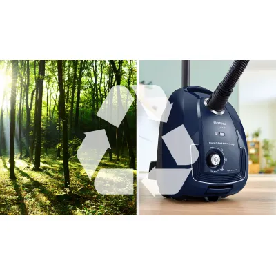 Bosch Bodenstaubsauger BGD38BU2 | 600W | mit Beutel | PowerProtect System | PureAir Hygienefilter | 10 m Radius | blau