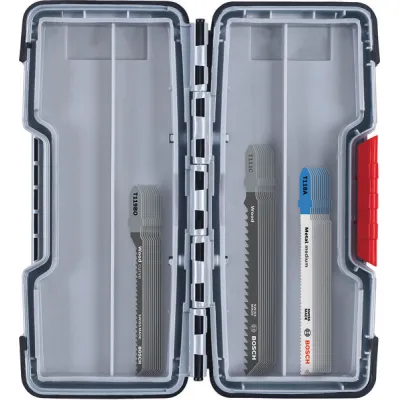 Bosch Professional Stichsägeblatt-Set 2607010903 | 30-teilig | Holz & Metall | Tough Box | T119BO T111C T118A | Grau