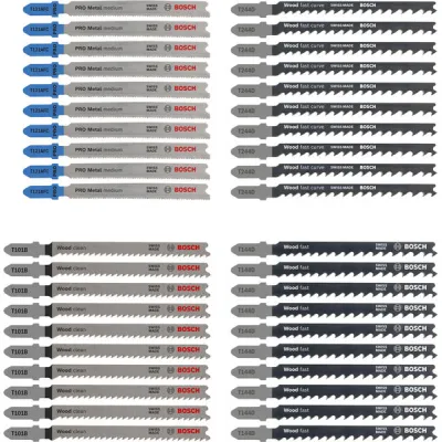 Bosch Stichsägeblatt-Set 2607010904 | 40-teilig | Wood & Metal | für Holz, Stahl, Edelstahl | Toughbox | HSS/HCS