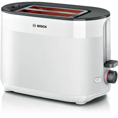 Bosch Toaster TAT2M121 MyMoment | 2 Scheiben | 950 Watt | Auftaufunktion | Brötchenaufsatz | High-Lift | weiß