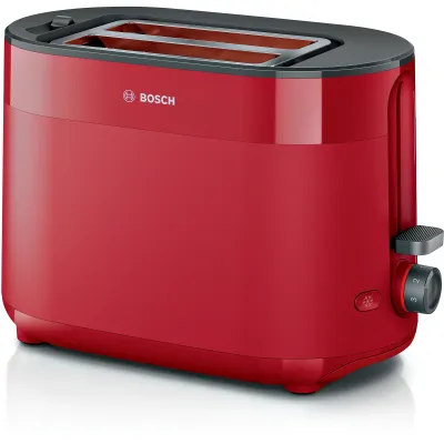 Bosch Toaster TAT2M124 MyMoment | 2-Scheiben | 950 Watt | Brötchenaufsatz | Auftaufunktion | High Lift | rot