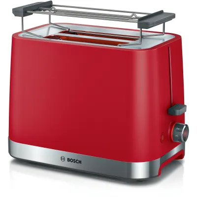Bosch Toaster TAT4M224 | 2-Scheiben | 950W | Auftaufunktion | Brötchenaufsatz | High-Lift | Krümelschublade | rot
