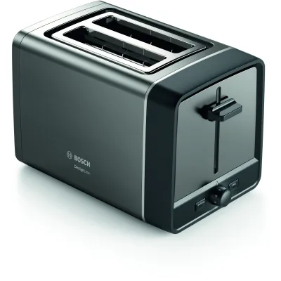 Bosch Toaster 2-Scheiben TAT5P425DE | Brotscheibenzentrierung | Brötchenaufsatz | Auftaufunktion | 970 Watt | grau