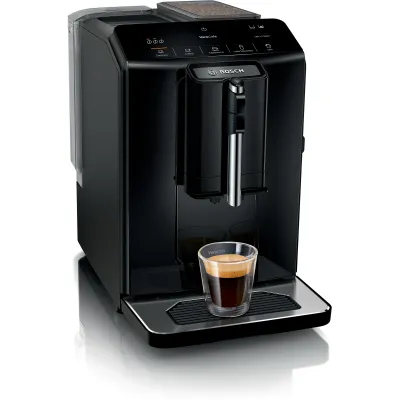 Bosch Kaffeevollautomat Serie 2 TIE20109 | One-Touch für Espresso & Cappuccino | Keramikmahlwerk | 15 bar | Schwarz