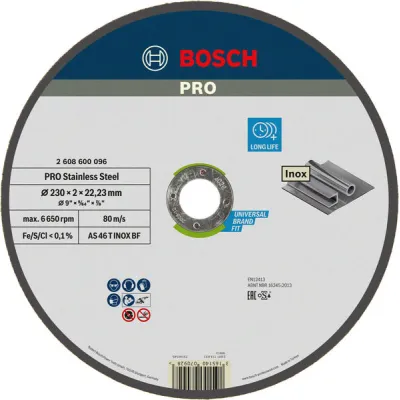 Bosch Professional Trennscheibe 230 x 2 mm | Edelstahl | Winkelschleifer | Inox | AS 46 T INOX BF