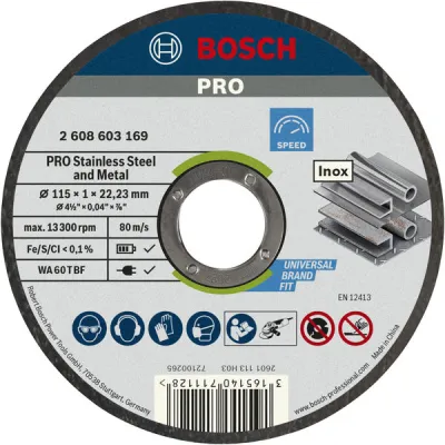 Bosch Trennscheibe | 10x Inox/Edelstahl | Ø115x1,0mm | Rapido WA60TBF | Winkelschleifer | 2608603254
